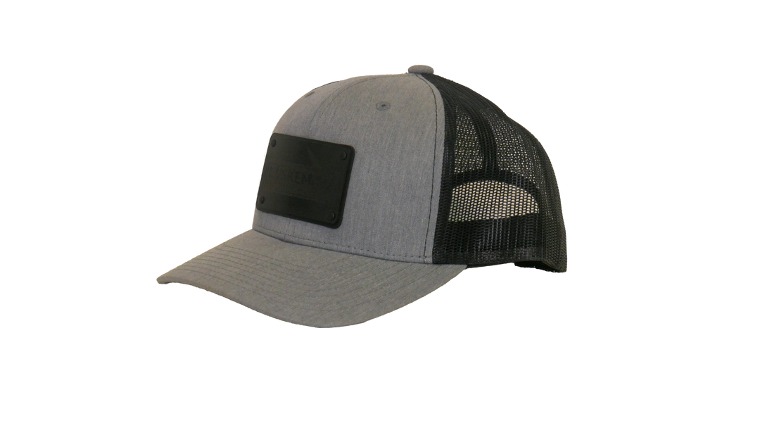 Heather Gray Hat W/ Black Engraved Patch