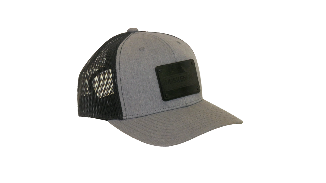 Heather Gray Hat W/ Black Engraved Patch